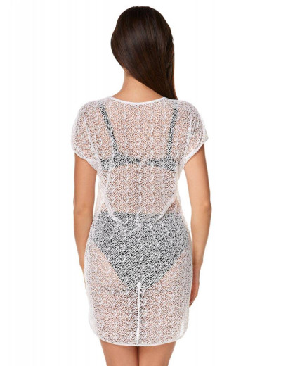 Ажурная пляжная туника Ewlon T.8054_028, Цвет: белый, Размеры: L/XL, изображение 3