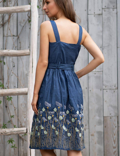 Сарафан из хлопкового денима Mia-Amore ARIZONA 1210, Цвет: синий, Размеры: S, изображение 2