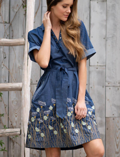 Туника из хлопкового денима Mia-Amore ARIZONA 1214, Цвет: синий, Размеры: S, изображение 3