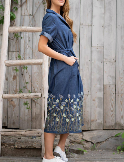 Платье из хлопкового денима Mia-Amore ARIZONA 1215, Цвет: синий, Размеры: XS, изображение 3
