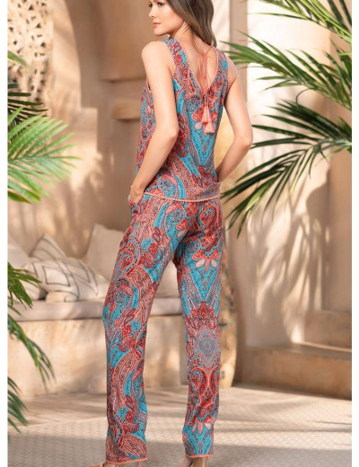 Вискозный комплект из топа и брюк Mia-Amore ATHENA 1646 терракотовый, Цвет: терракотовый, Размеры: M, изображение 2