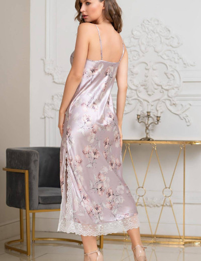 Длинная шелковая сорочка Mia-Amore SELINE 3711, Цвет: сиреневый, Размеры: M, изображение 2