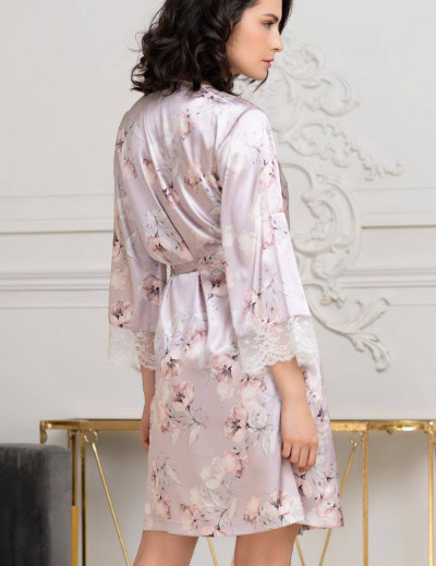 Шелковый халат-кимоно Mia-Amore SELINE 3713, Цвет: сиреневый, Размеры: L/XL, изображение 2