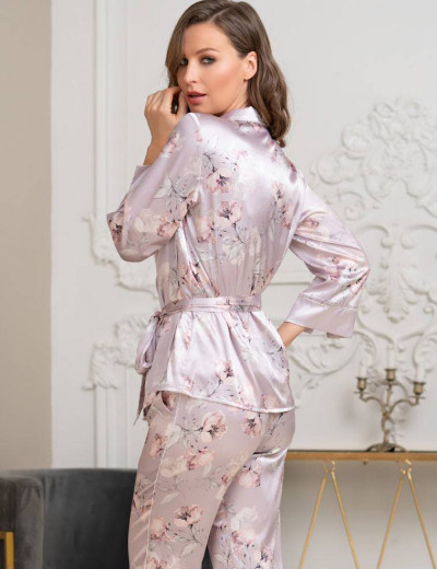 Шелковый комплект тройка Mia-Amore SELINE 3718, Цвет: сиреневый, Размеры: XL, изображение 4