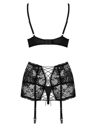 Сексуальный комплект с поясом Obsessive PEONESIA SET, Цвет: черный, Размеры: L/XL, изображение 4 Сексуальный комплект с поясом Obsessive PEONESIA SET, Цвет: черный, Размеры: L/XL, изображение 4