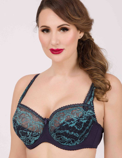 Бюстгальтер полумягкий биколор Simona M 900/98 кварц-лазурит, Цвет: кварц-лазурит, Размеры: 80F, изображение 6
