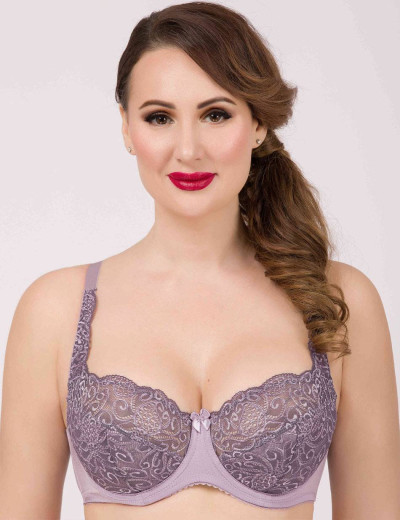 Бюстгальтер полумягкий биколор Simona M 900 серо-туман, Цвет: серо-туман, Размеры: 90E, изображение 4