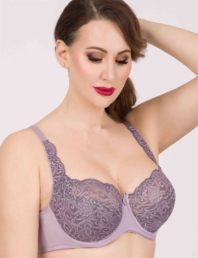 Бюстгальтер полумягкий биколор Simona M 900 серо-туман, Цвет: серо-туман, Размеры: 90E, изображение 6