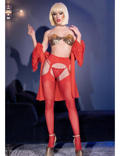 Сексуальные колготки Chilirose 4312 красный, Цвет: красный, Размеры: S/M, изображение 2