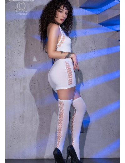 Соблазнительное бесшовное платье Chilirose 4397 белый, Цвет: белый, Размеры: S/M/L, изображение 3