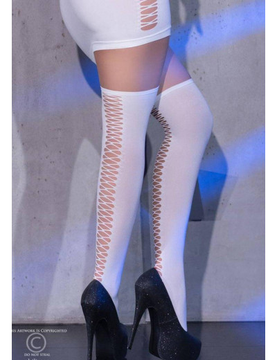 Чулки с имитацией шнуровки Chilirose 4398 белый, Цвет: белый, Размеры: S/M, изображение 2