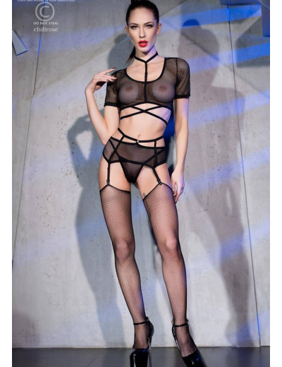 Соблазнительный комплект из 4-х предметов Chilirose 4399, Цвет: черный, Размеры: S, изображение 4