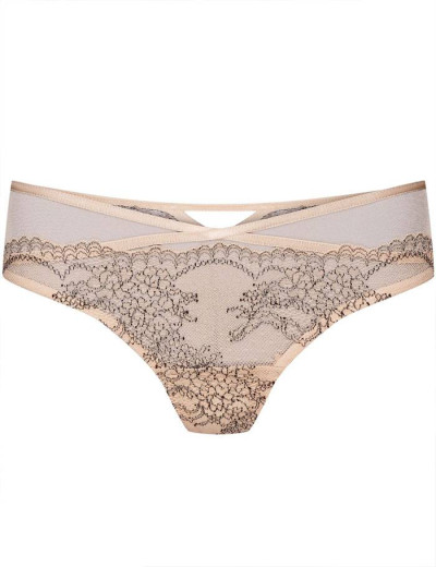Кружевные трусы стринги Esotiq RHONDA 38774 бежевый с черным, Цвет: бежевый с черным, Размеры: L, изображение 3