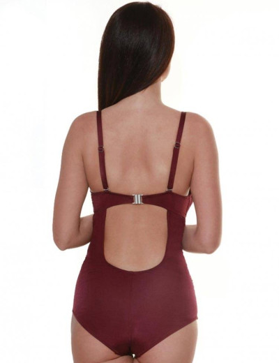 Закрытый купальник с уплотненной чашкой Jolidon LUXOR JF70, Цвет: бордовый, Размеры: 85E, изображение 2