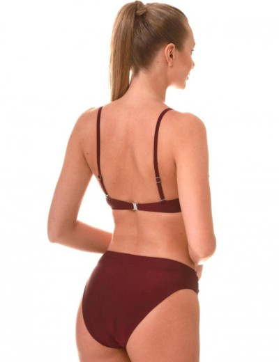 Бордовый купальник с формованной чашкой пуш-ап Jolidon VISAYAS RF53 20, Цвет: винный, Размеры: 85C, изображение 2
