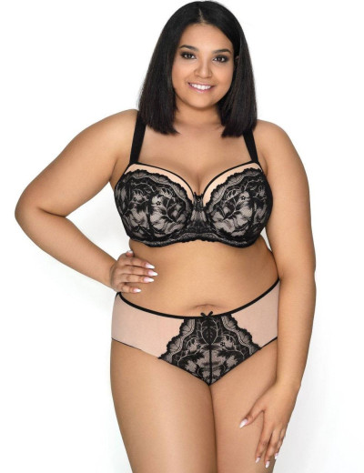 Бюстгальтер балконет MAT OLIVIA M-3108-22, Цвет: черный с бежевым, Размеры: 75C, изображение 4