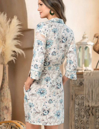 Рубашка-халат из вискозы Mia-Amore NIKA 1637, Цвет: экрю, Размеры: M, изображение 2