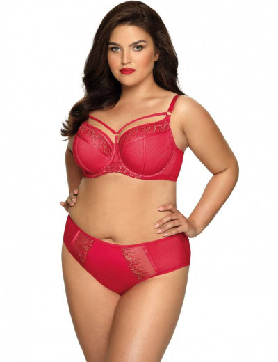 Бюстгальтер полумягкий со стрэпами Novika MARGOT N02 PU, Цвет: красный, Размеры: 65I, изображение 5