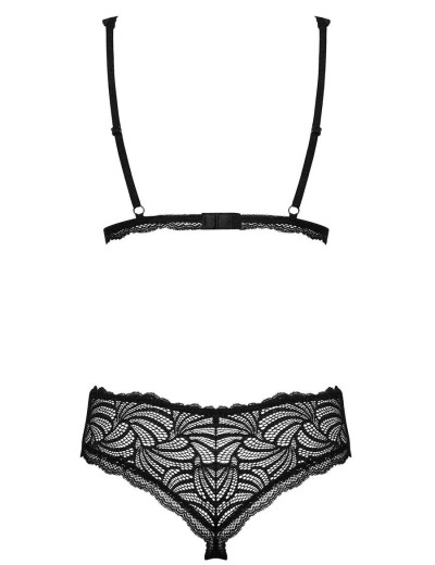 Кружевной комплект Obsessive SWEETIA SET, Цвет: черный, Размеры: L/XL, изображение 4
