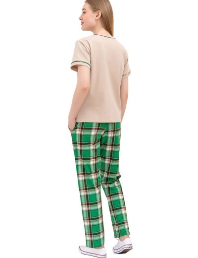 Пижама хлопковая Primaverina FIESTA PN-LSB02, Цвет: тархун, Размеры: M, изображение 2