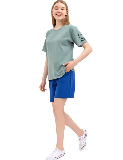 Футболка оверсайз женская Primaverina CRUISE PN-LDS09 шалфей, Цвет: шалфей, Размеры: M, изображение 5 Футболка оверсайз женская Primaverina CRUISE PN-LDS09 шалфей, Цвет: шалфей, Размеры: M, изображение 5