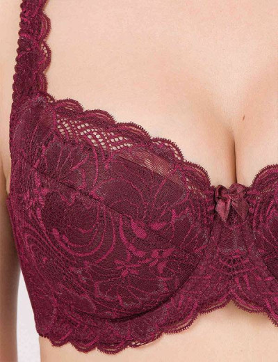 Бюстгальтер на сшивном поролоне Simona M 802/24 бордовый, Цвет: бордо, Размеры: 85F, изображение 3