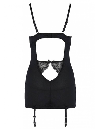 Сексуальная сорочка с пажами для чулок Avanua AYA CHEMISE, Цвет: черный, Размеры: S/M, изображение 4