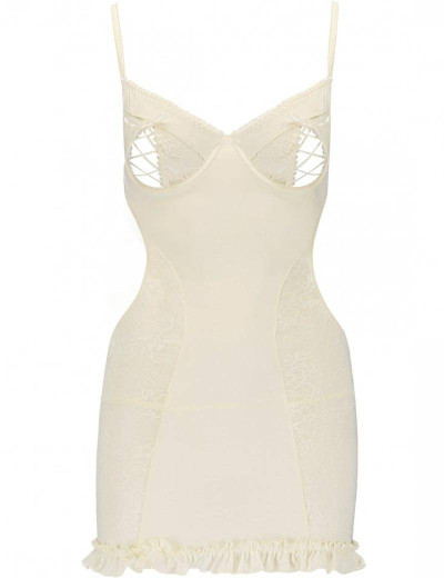 Соблазнительная сорочка + стринги Avanua BIANCA CHEMISE, Цвет: экрю, Размеры: S/M, изображение 3