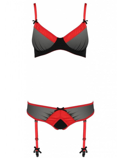 Сексуальный комплект Avanua CYRA SET, Цвет: черно-красный, Размеры: L/XL, изображение 3