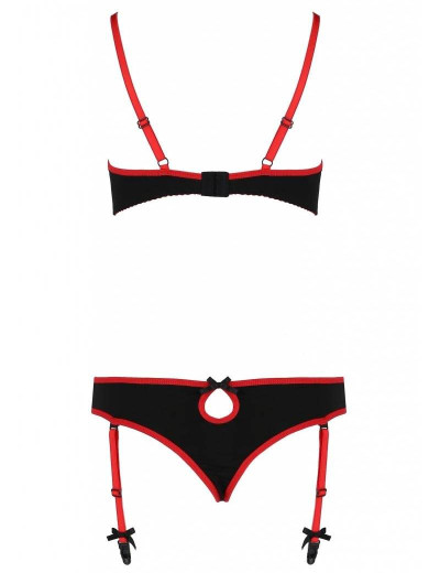 Сексуальный комплект Avanua CYRA SET, Цвет: черно-красный, Размеры: L/XL, изображение 4