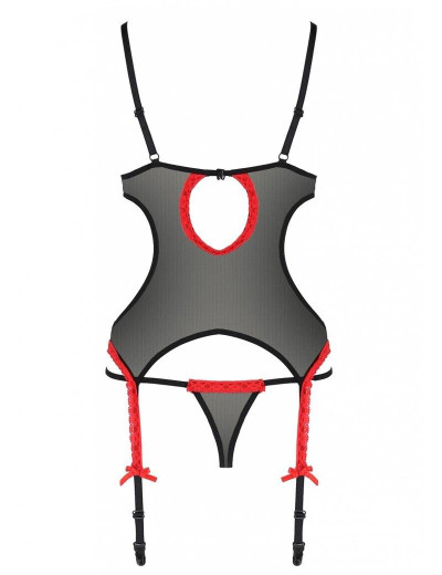 Мягкий корсет с пажами + стринги Avanua DURU CORSET, Цвет: черный, Размеры: S/M, изображение 4