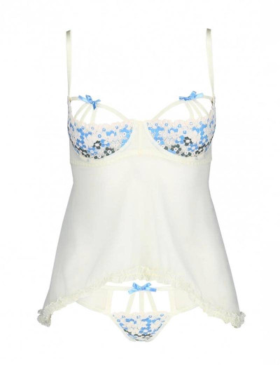 Откровенная сорочка бэби-долл + стринги Avanua EMMA CHEMISE, Цвет: экрю, Размеры: L/XL, изображение 3