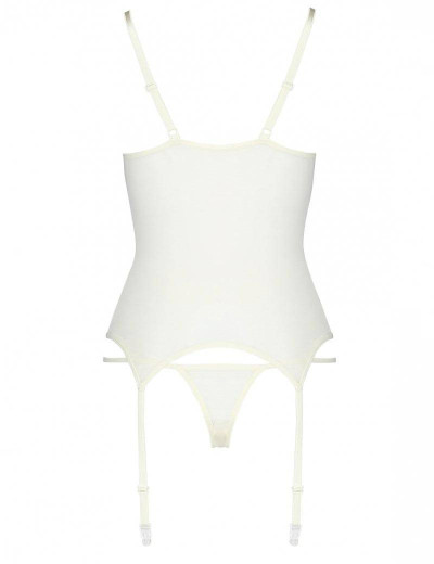 Мягкий корсет с пажами + стринги Avanua EMMA CORSET, Цвет: экрю, Размеры: L/XL, изображение 4