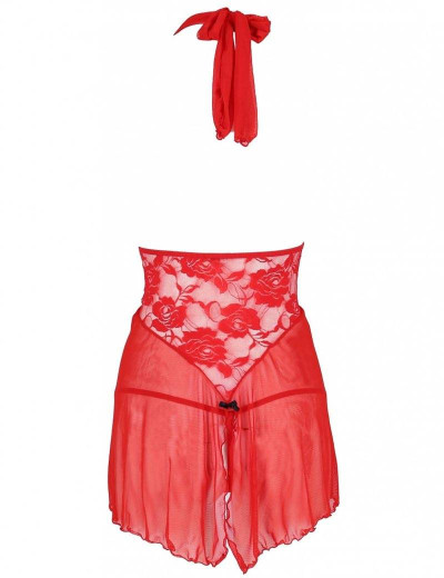 Красная сорочка + стринги Avanua FREYA CHEMISE, Цвет: красный, Размеры: L/XL, изображение 4