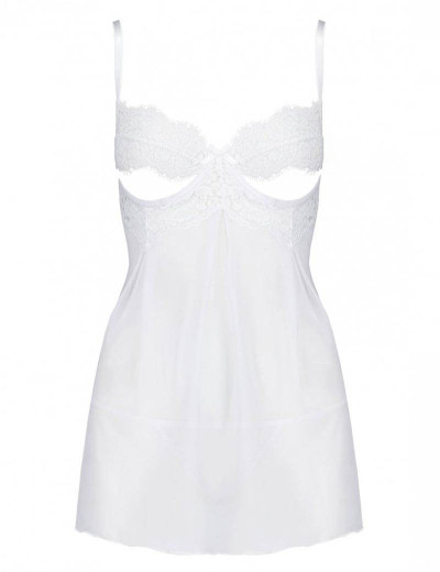 Очаровательная сорочка + стринги Avanua SILENTIA CHEMISE, Цвет: белый, Размеры: L/XL, изображение 3