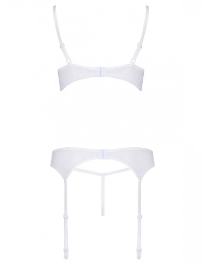 Сексуальный комплект с поясом для чулок Avanua SILENTIA SET, Цвет: белый, Размеры: 2XL/3XL, изображение 4