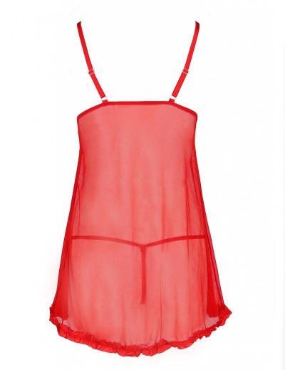 Красная сорочка + стринги Avanua ZAFIRA CHEMISE, Цвет: красный, Размеры: S/M, изображение 4