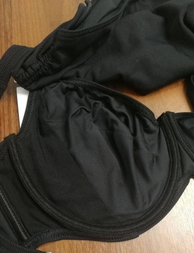 Раздельный купальник с мягкой чашкой Lorin L3093/1 BIG, Цвет: черный, Размеры: 90D, изображение 4