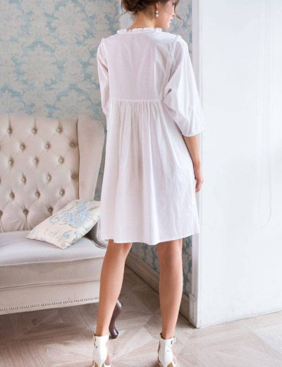 Хлопковая сорочка Mia-Mia HELENE 16196 с голубым, Цвет: белый с голубым, Размеры: S, изображение 2