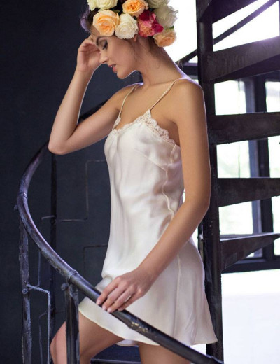 Шелковая сорочка Mia-Mia KRISTY 15110 экрю, Цвет: экрю, Размеры: XS, изображение 3