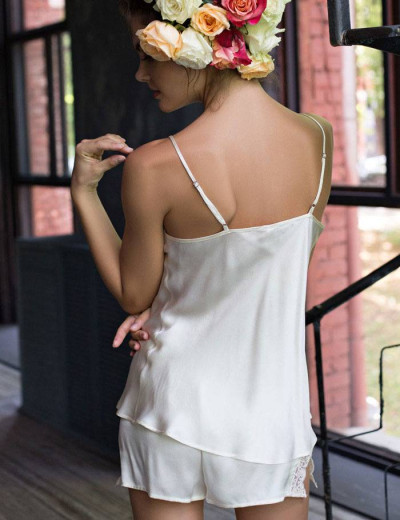 Пижамный комплект из шелка Mia-Mia KRISTY 15112 экрю, Цвет: экрю, Размеры: M, изображение 2