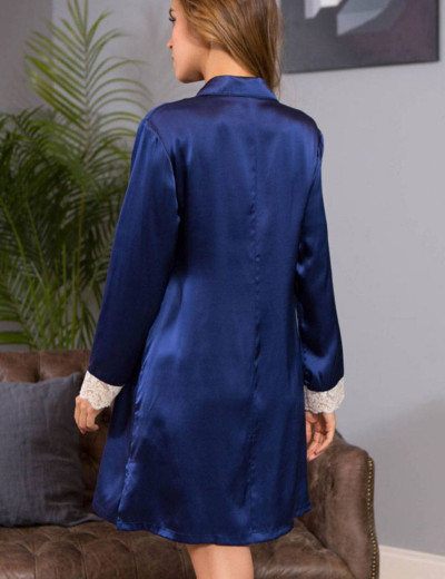 Шелковая рубашка Mia-Mia KRISTY 15114 темно-синий, Цвет: темно-синий, Размеры: M, изображение 3