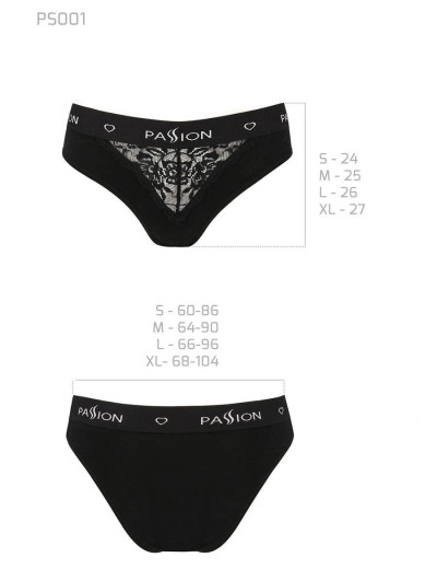 Черные хлопковые трусики Passion PS001 PANTIES BLACK, Цвет: черный, Размеры: M, изображение 3