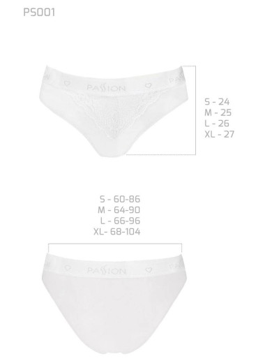 Хлопковые трусики-слип Passion PS001 PANTIES WHITE, Цвет: белый, Размеры: M, изображение 3