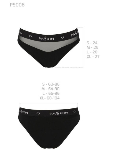 Хлопковые трусики-слипы Passion PS006 PANTIES BLACK, Цвет: черный, Размеры: M, изображение 3