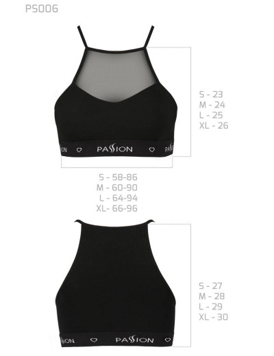 Хлопковый топ Passion PS006 TOP BLACK, Цвет: черный, Размеры: S, изображение 4