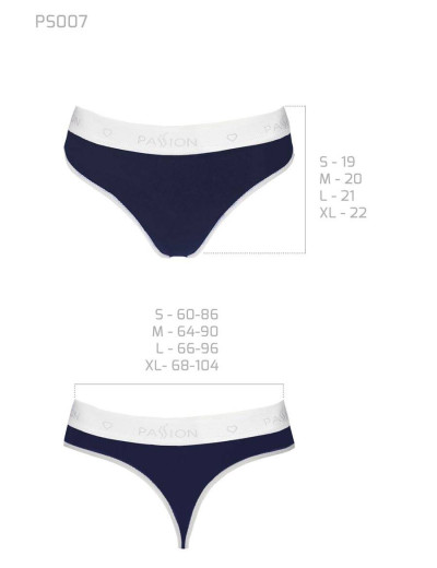 Хлопковые трусики-стринги Passion PS007 PANTIES NAVY BLUE, Цвет: синий, Размеры: L, изображение 3