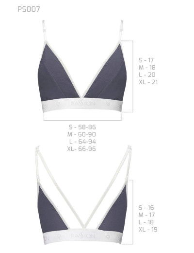 Хлопковый топ-триангул без косточек Passion PS007 TOP DARK GREY, Цвет: серый, Размеры: M, изображение 4