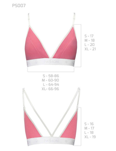 Хлопковый топ-триангул без косточек Passion PS007 TOP PINK, Цвет: розовый, Размеры: M, изображение 3
