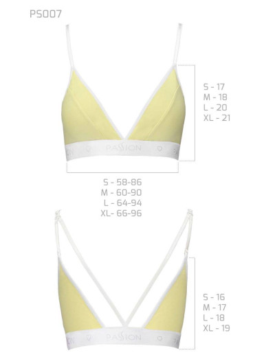 Хлопковый топ-триангул без косточек Passion PS007 TOP YELLOW, Цвет: желтый, Размеры: L, изображение 3
